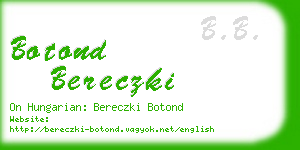 botond bereczki business card